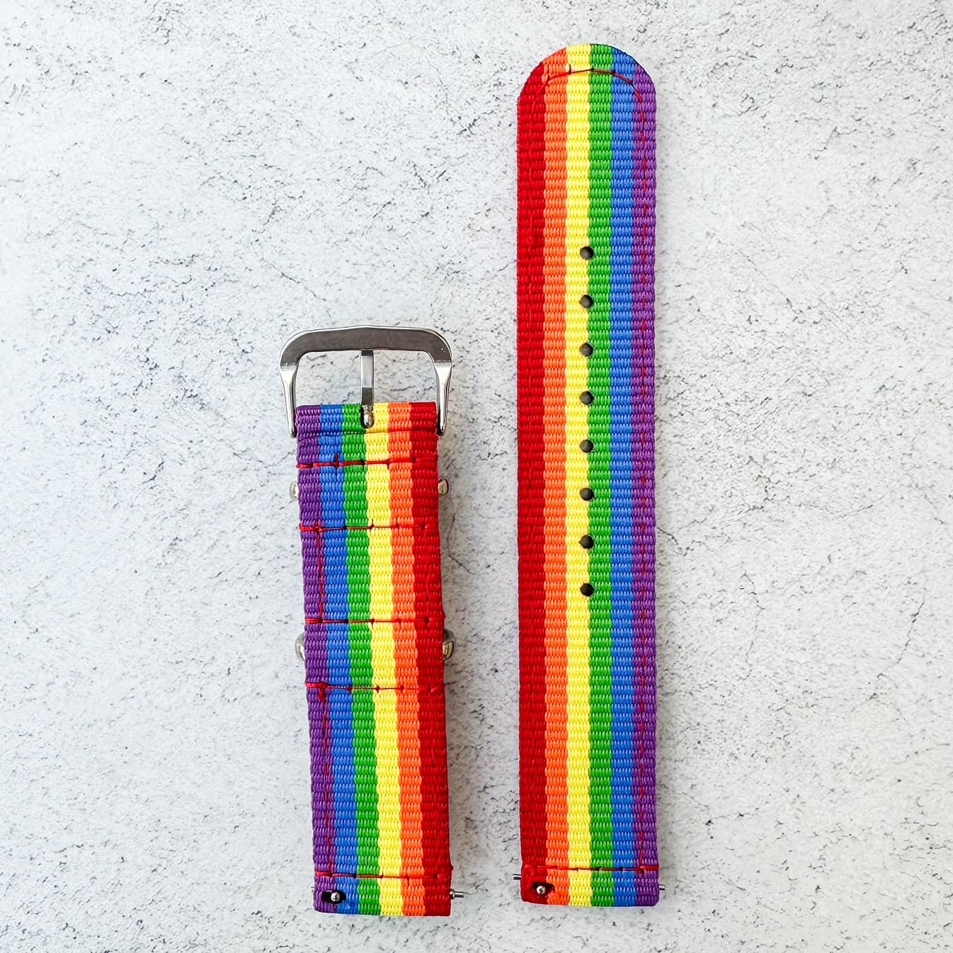 Two Piece NATO Watch Strap Rainbow 2