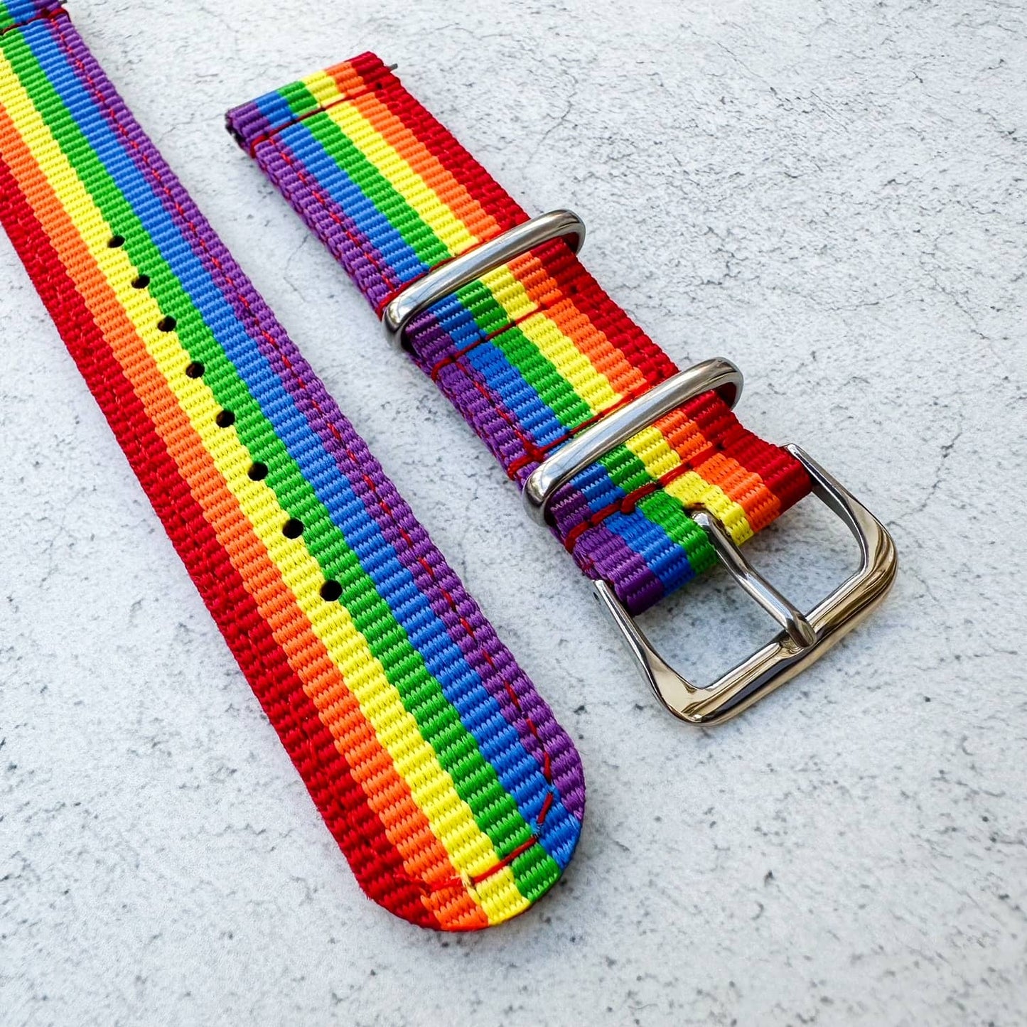 Two Piece NATO Watch Strap Rainbow 3