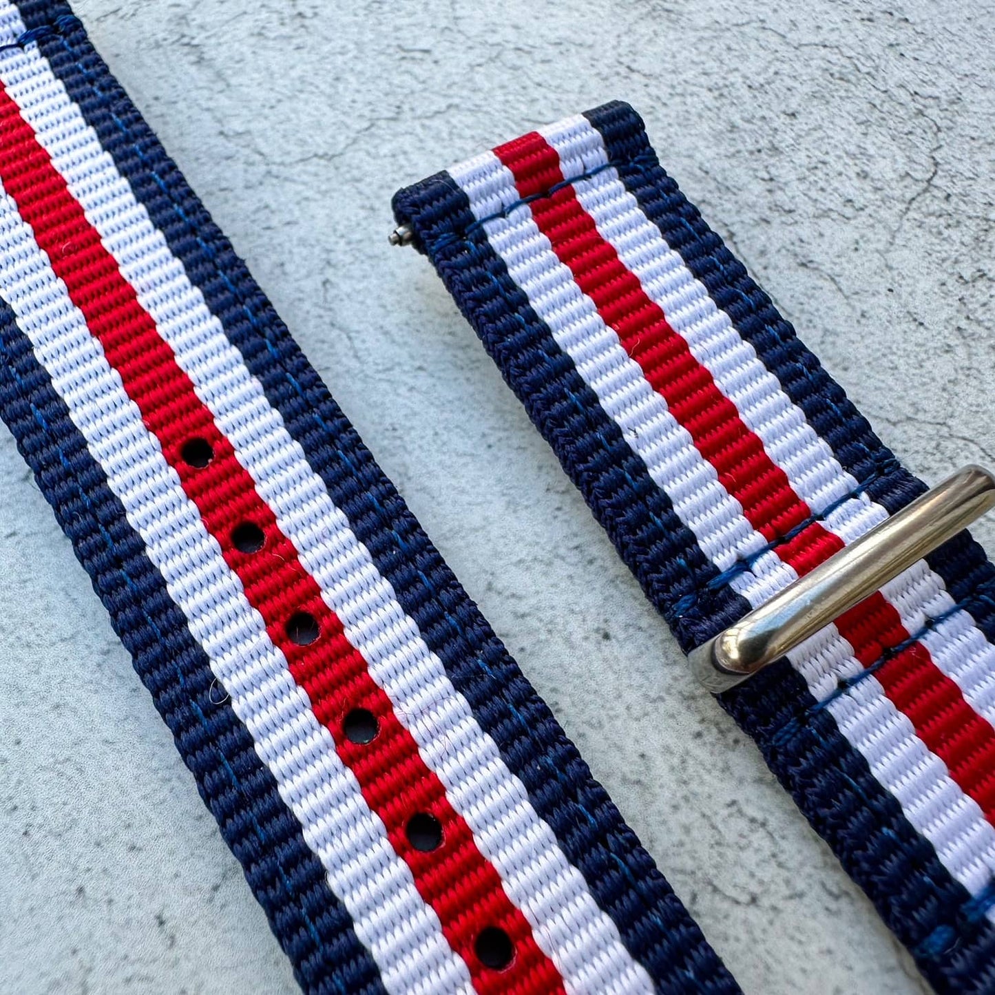 Two Piece NATO Watch Strap Red White Blue 4