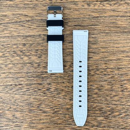 Two Tone Sports Silicone Watch Strap Black White 3