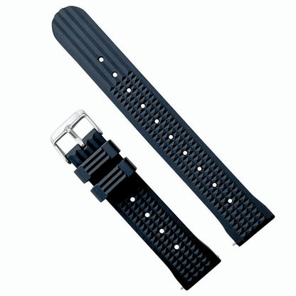 Waffle Silicone Dive Watch Strap Black 1