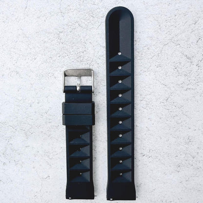 Waffle Silicone Dive Watch Strap Black 3