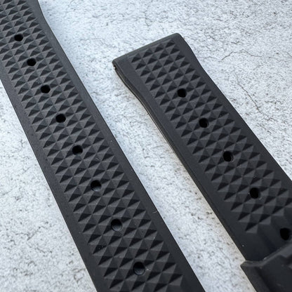 Waffle Silicone Dive Watch Strap Black 5