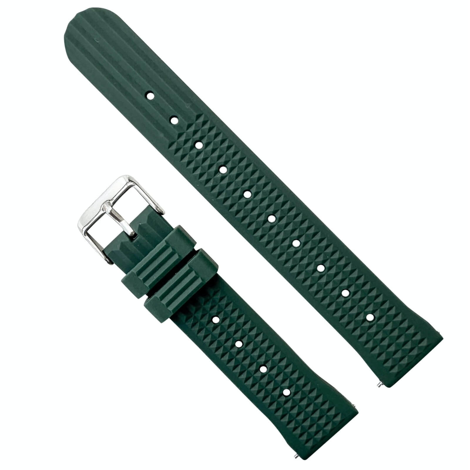 Waffle Silicone Dive Watch Strap Green 1