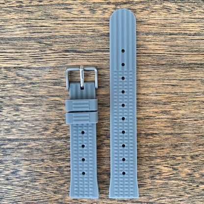 Waffle Silicone Dive Watch Strap Grey 3