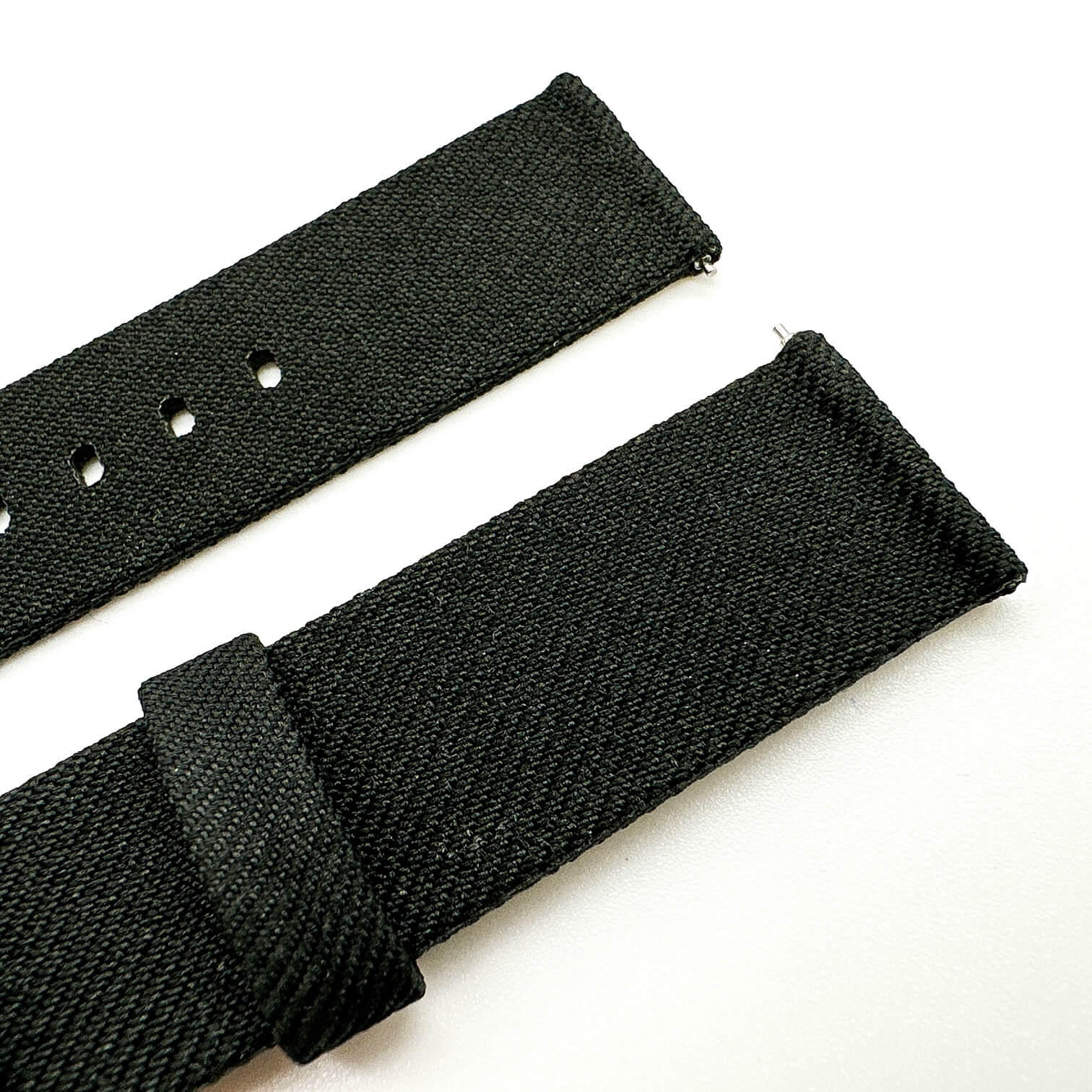 Woven Nylon Fabric Quick Release Watch Strap Black 3