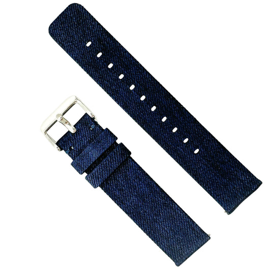Woven Nylon Fabric Quick Release Watch Strap Dark Blue 1