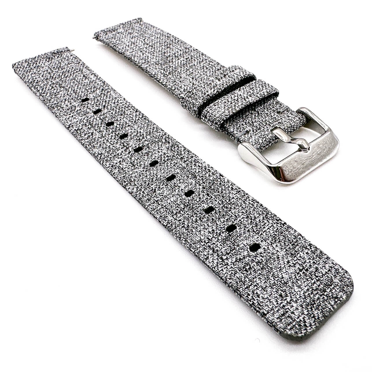 Woven Nylon Fabric Quick Release Watch Strap Grey 2