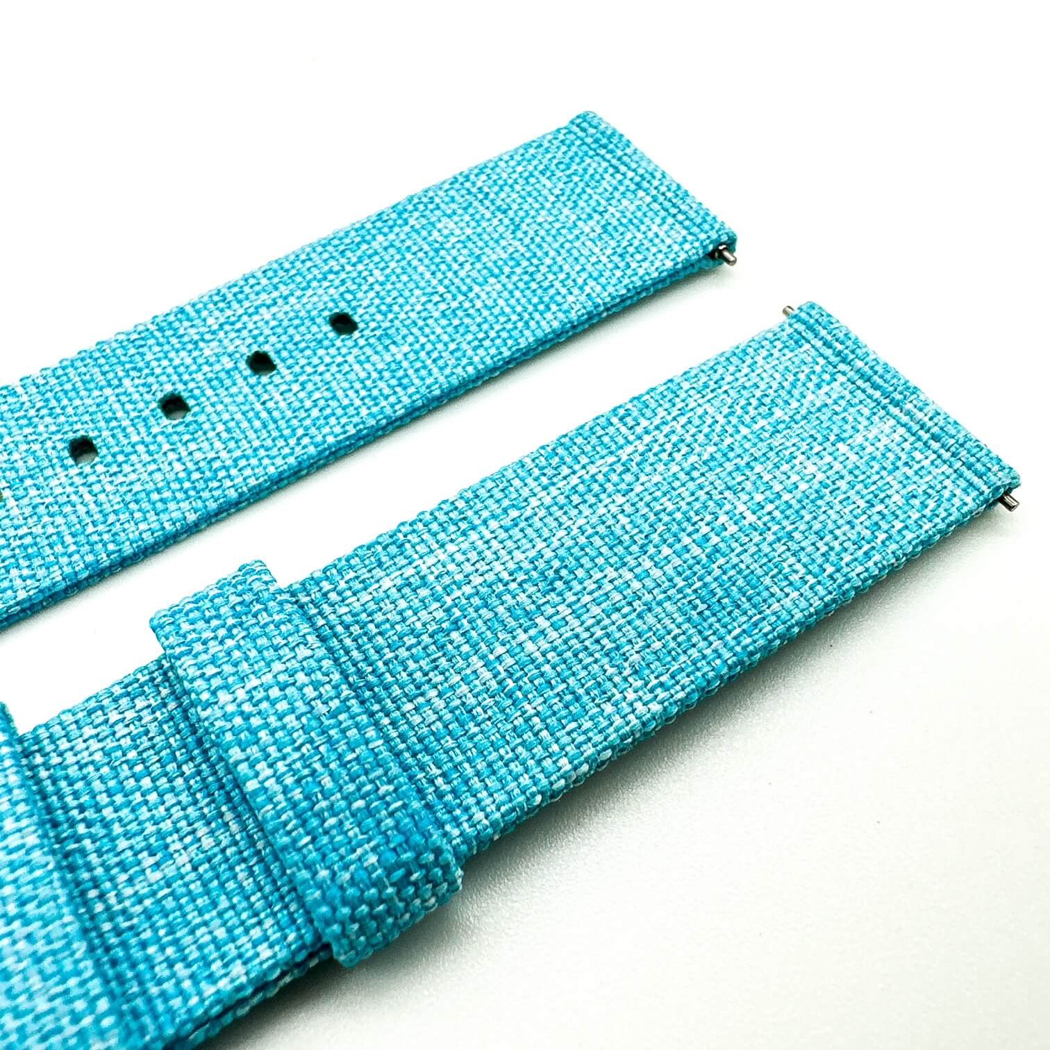 Woven Nylon Fabric Quick Release Watch Strap Light Blue 3