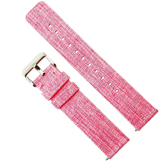 Woven Nylon Fabric Quick Release Watch Strap Pink 1