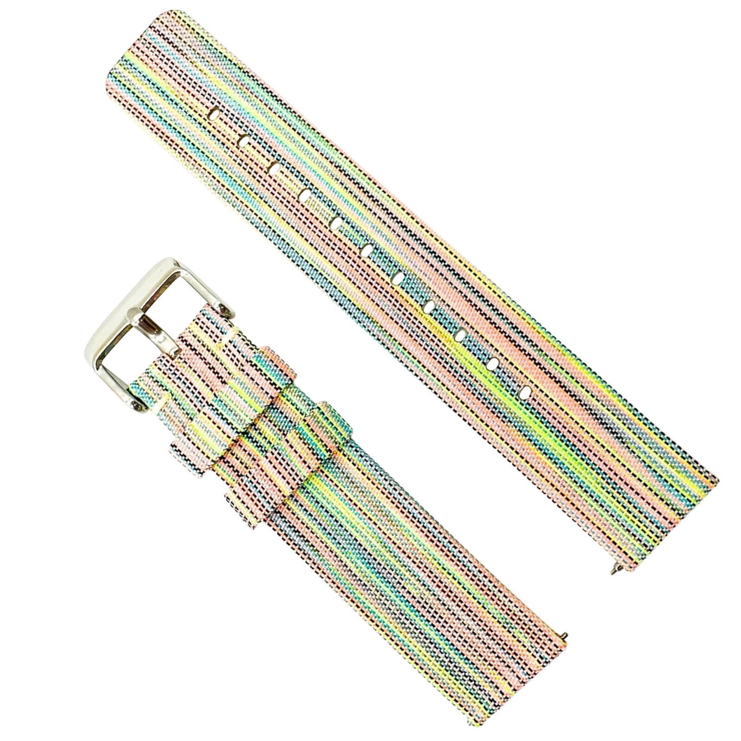 Woven Nylon Fabric Quick Release Watch Strap Rainbow 1