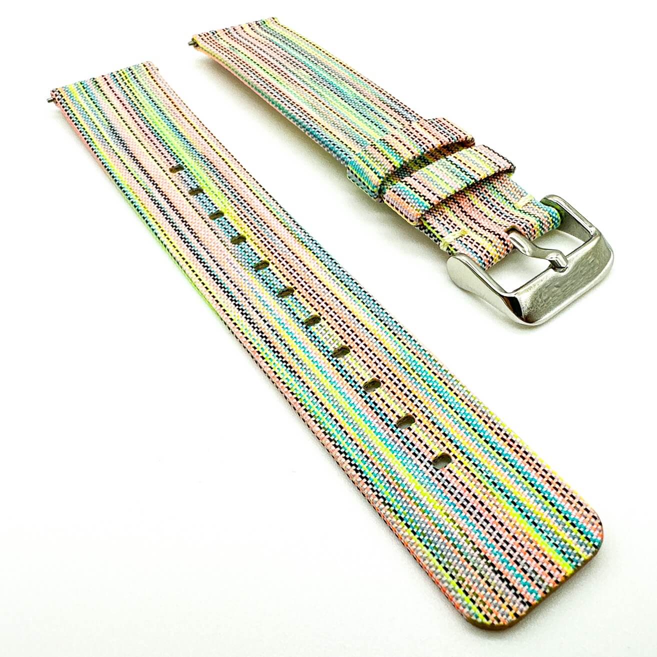 Woven Nylon Fabric Quick Release Watch Strap Rainbow 2