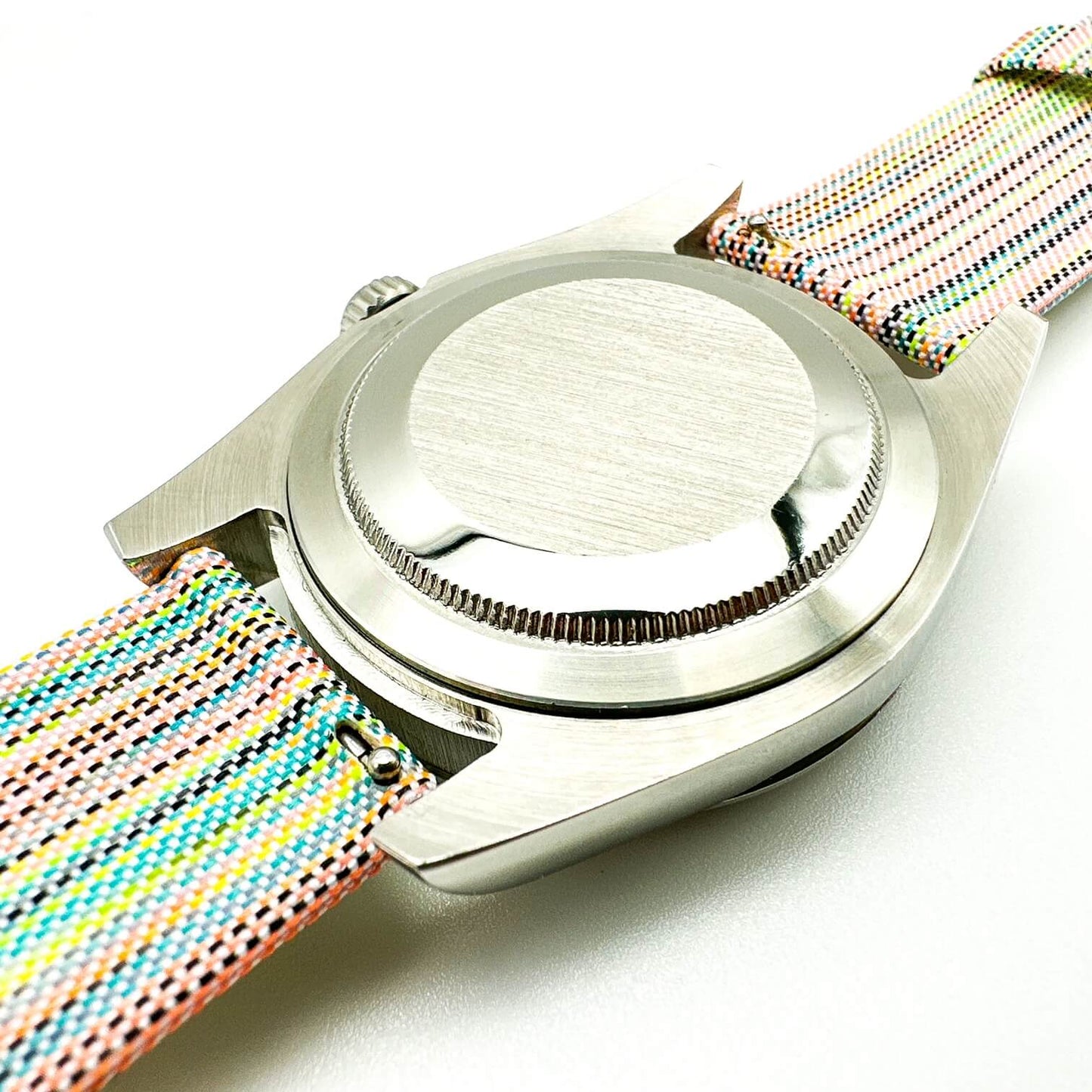 Woven Nylon Fabric Quick Release Watch Strap Rainbow 4