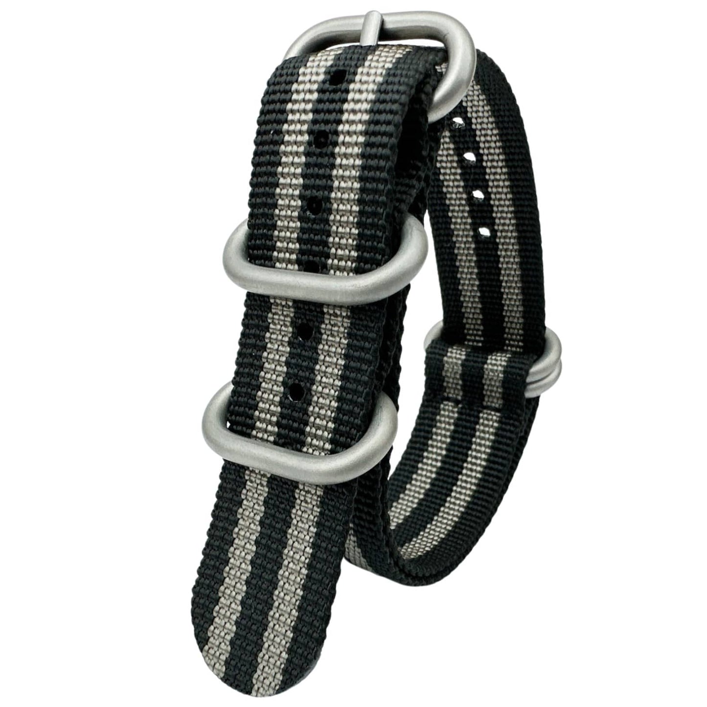 Zulu NATO Heavy Duty Bond Watch Strap Black Grey